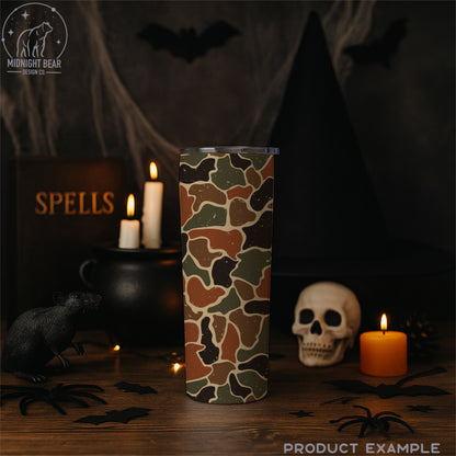 Halloween Camo Seamless Pattern Harvest Orange Brown Olive Green