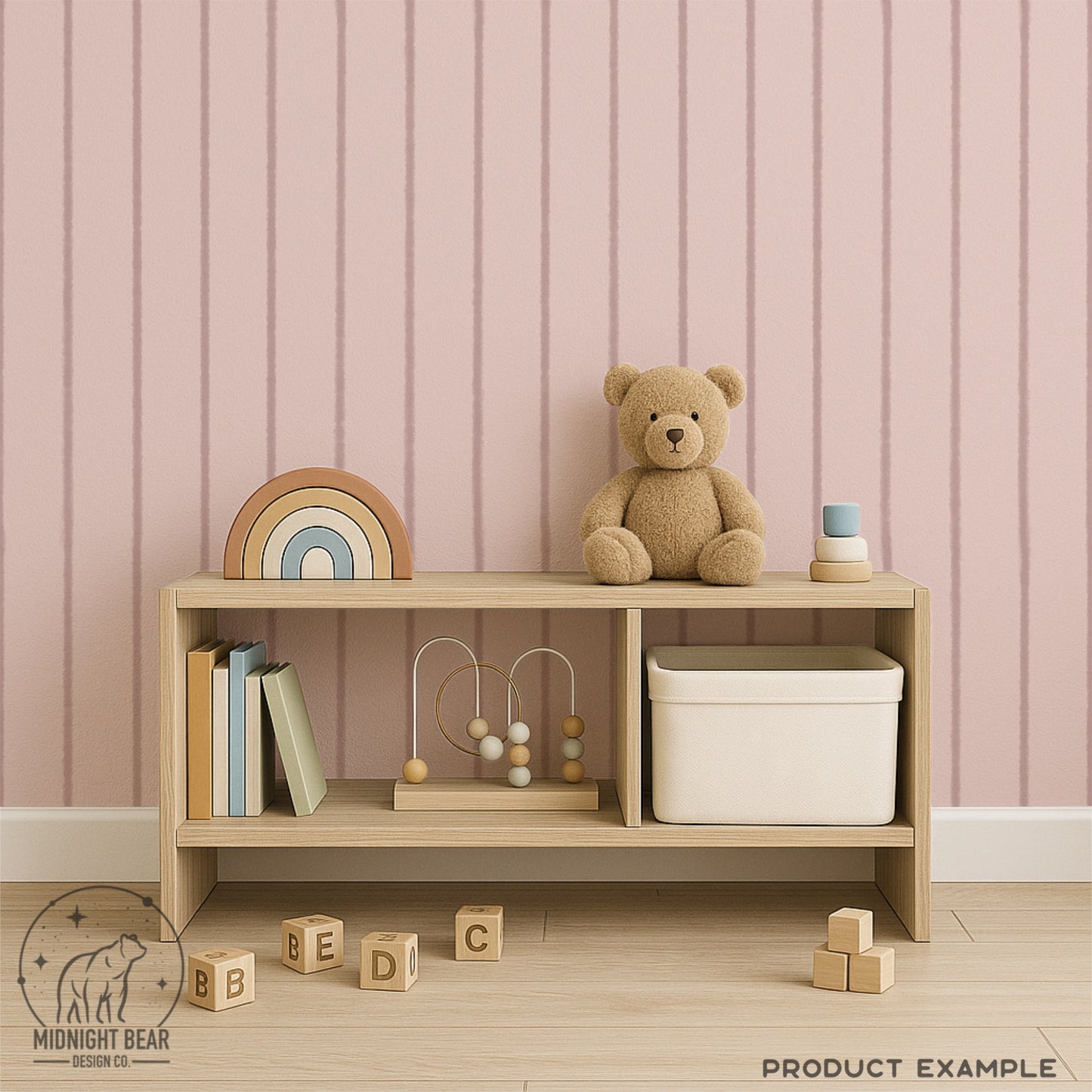 Soft Watercolor Stripe Seamless Pattern | Mauve Vertical Stripe | Minimal Hand-Painted Background, Pink Background, Fabric, Scrapbook