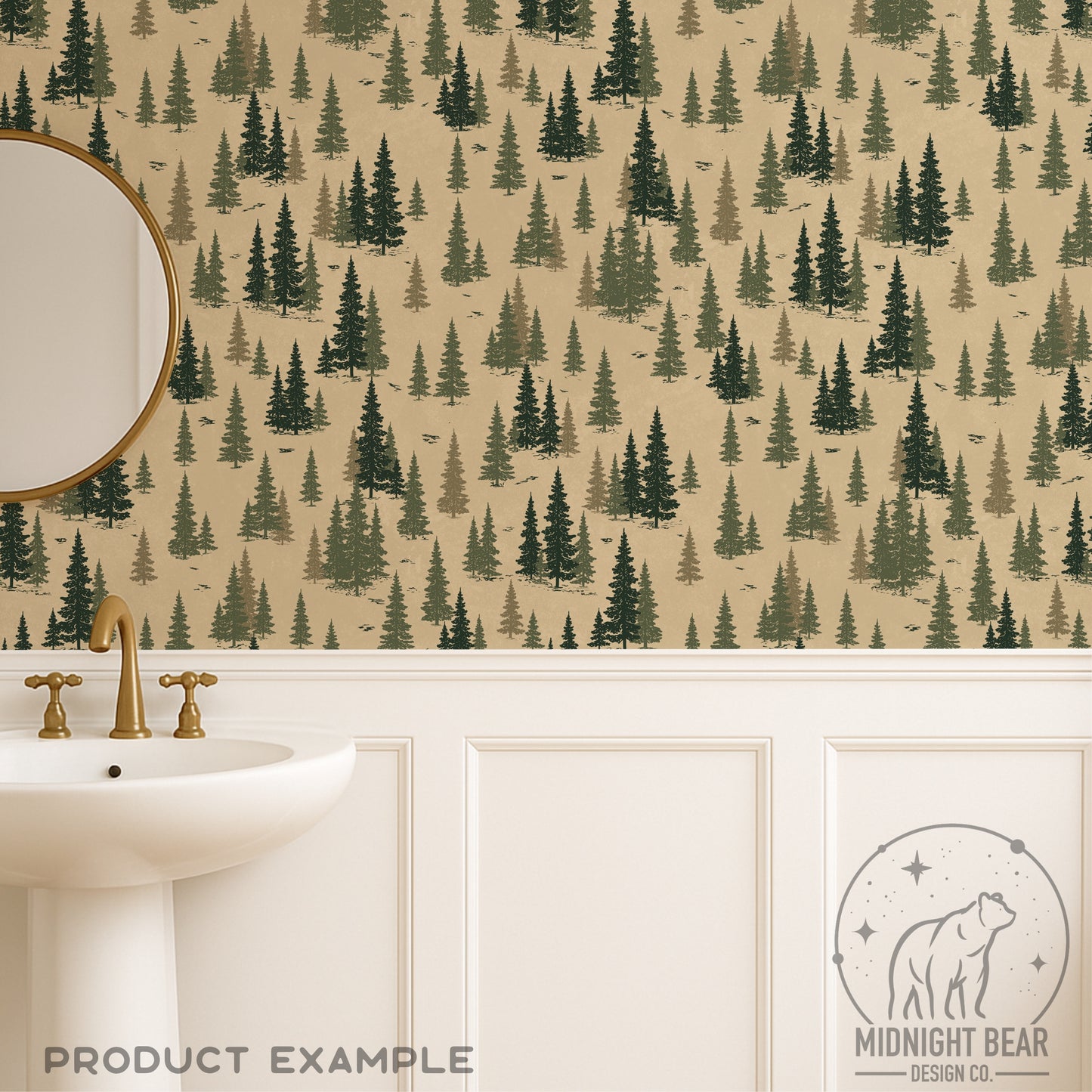 Evergreen Pine Tree Woodland Forest Seamless Pattern