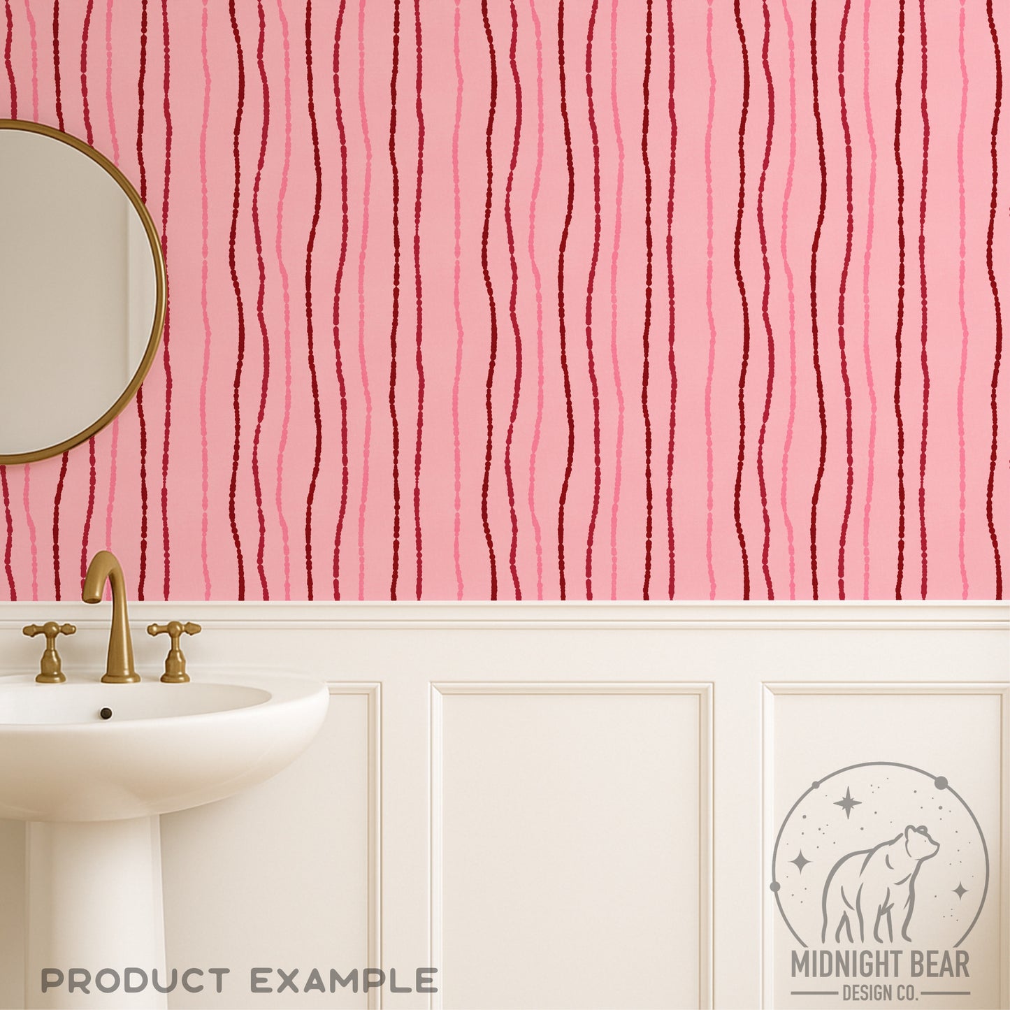 Light Pink Blotted Stripe Seamless Pattern, Hand Drawn Wavy Line Design, Coquette Fabric, Wallpaper, Digital Paper, Scrapbook, boho abstract