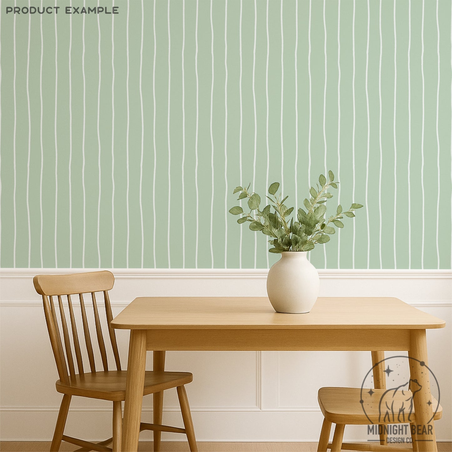Sage Green Wavy Stripe Seamless Pattern