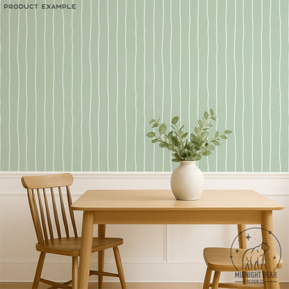 Sage Green Wavy Stripe Seamless Pattern