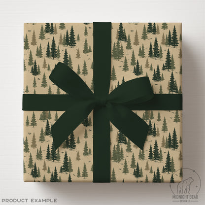 Evergreen Pine Tree Woodland Forest Seamless Pattern