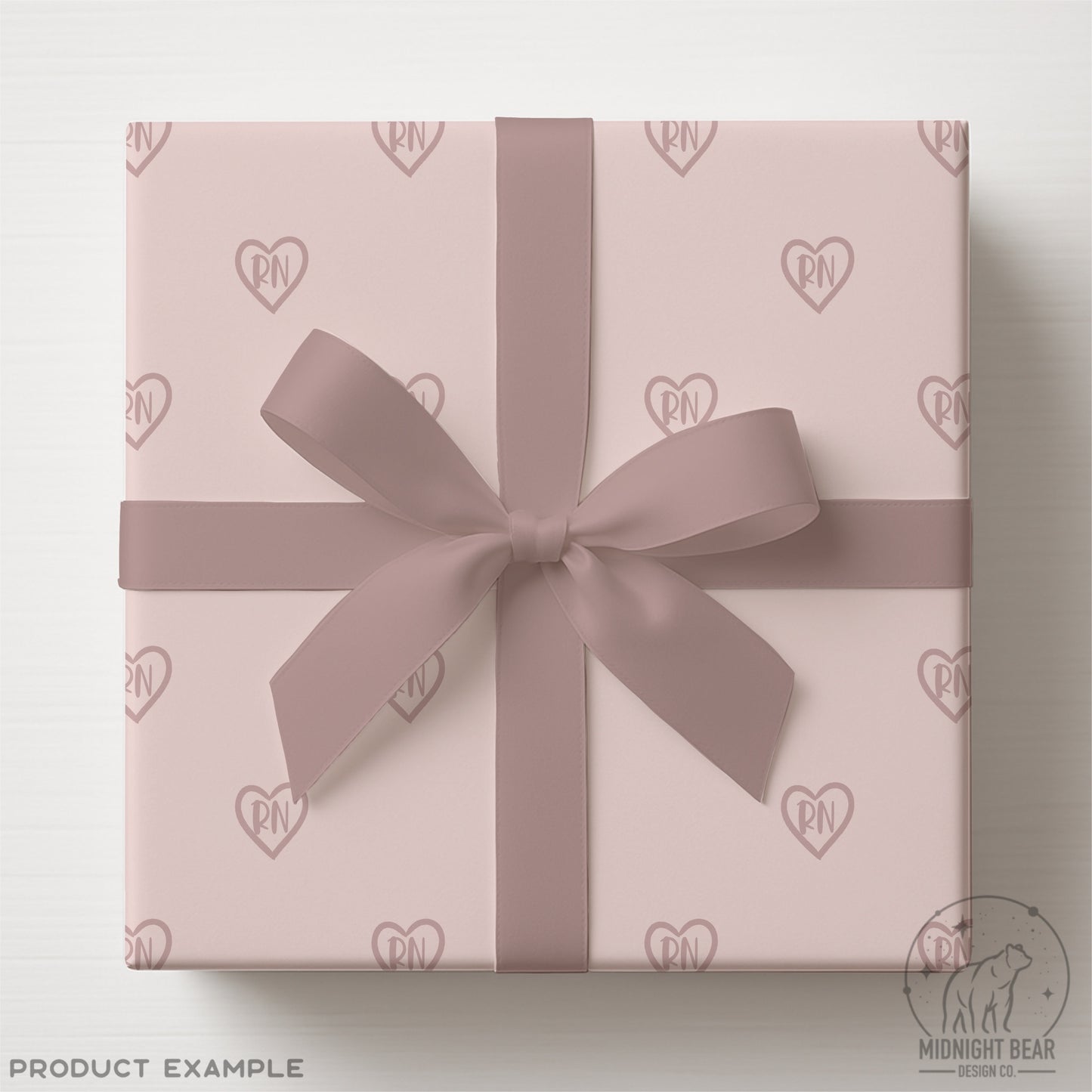 RN Heart Seamless Pattern | Nurse Appreciation Design | Soft Blush Pink Nursing Icon Pattern, Nurse gift fabric, nursing icon repeat