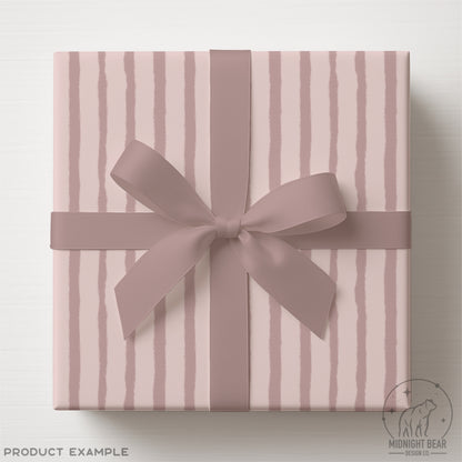 Soft Watercolor Stripe Seamless Pattern | Mauve Vertical Stripe | Minimal Hand-Painted Background, Blush Pink Background, Fabric, Scrapbook