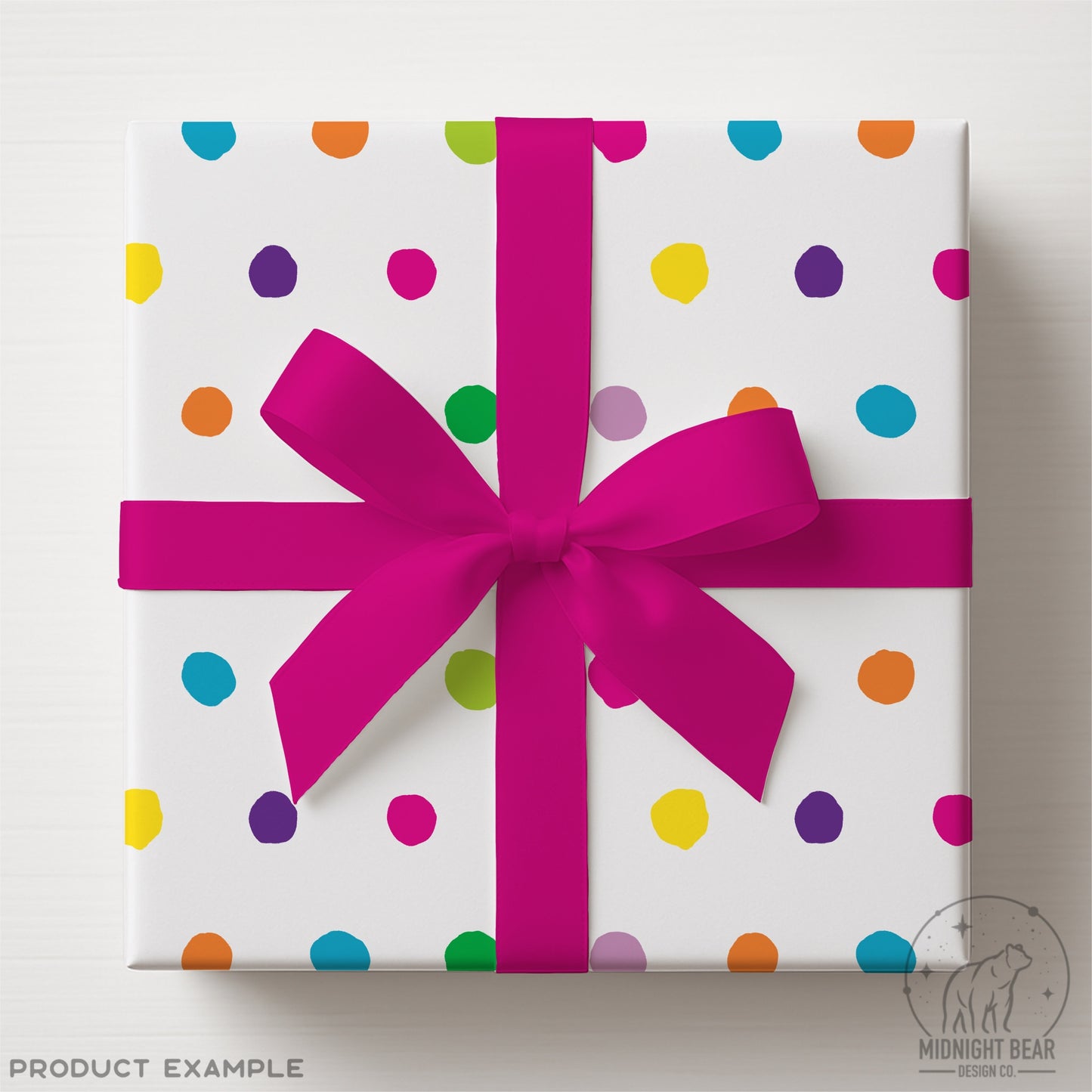 Modern Neon Rainbow Polka Dot  Pattern
