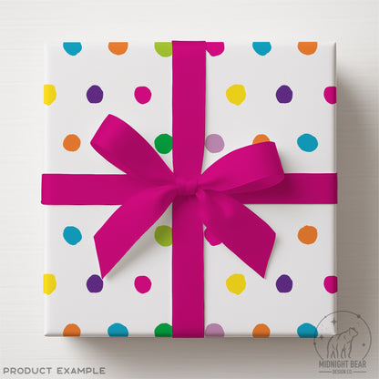 Modern Neon Rainbow Polka Dot  Pattern