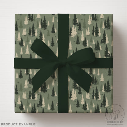 Sage Woodland  Vintage Forest Seamless Pattern