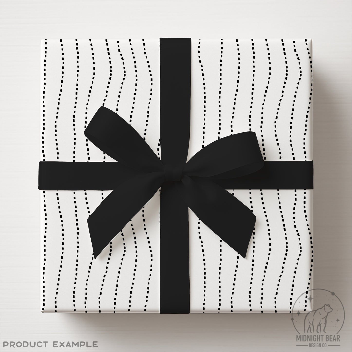 Black Dashed Stripe Seamless Pattern | Hand Drawn Wavy Dash Lines | Minimal Modern Stripe Pattern Fabric, Wrapping Paper, PNG, Background