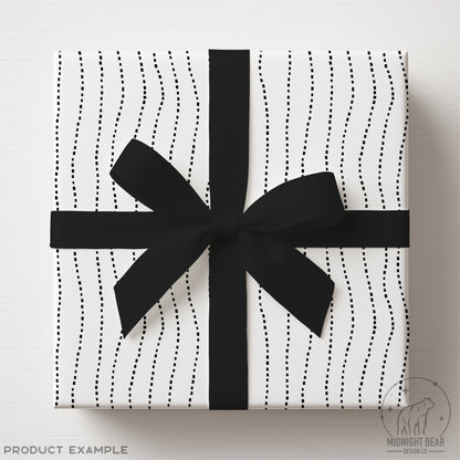 Black Dashed Stripe Seamless Pattern | Hand Drawn Wavy Dash Lines | Minimal Modern Stripe Pattern Fabric, Wrapping Paper, PNG, Background