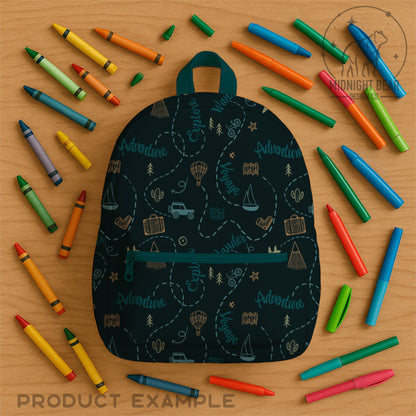 Adventure Doodle Seamless Pattern | Travel Digital Paper, Wanderlust Fabric Design, Explore & Voyage Scrapbook Background, Hand drawn