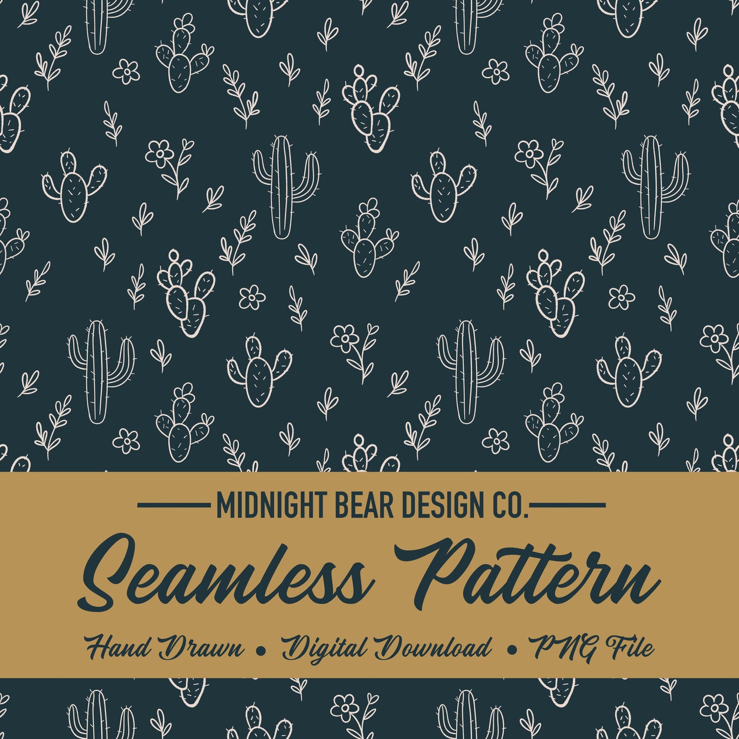 Boho Desert Floral Seamless Pattern Instant Digital Download