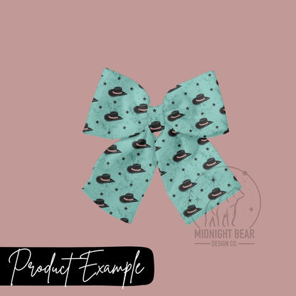 Hats and Stars in Teal Seamless Pattern Instant Digital Download