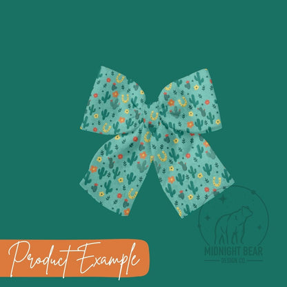 Ditsy Cactus Turquoise Seamless Pattern Instant Digital Download