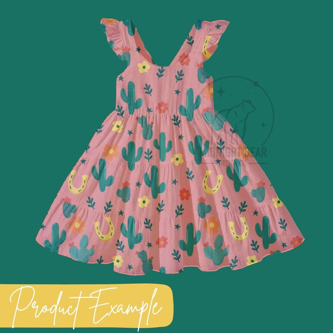 Ditsy Cactus Pink Seamless Pattern Instant Digital Download