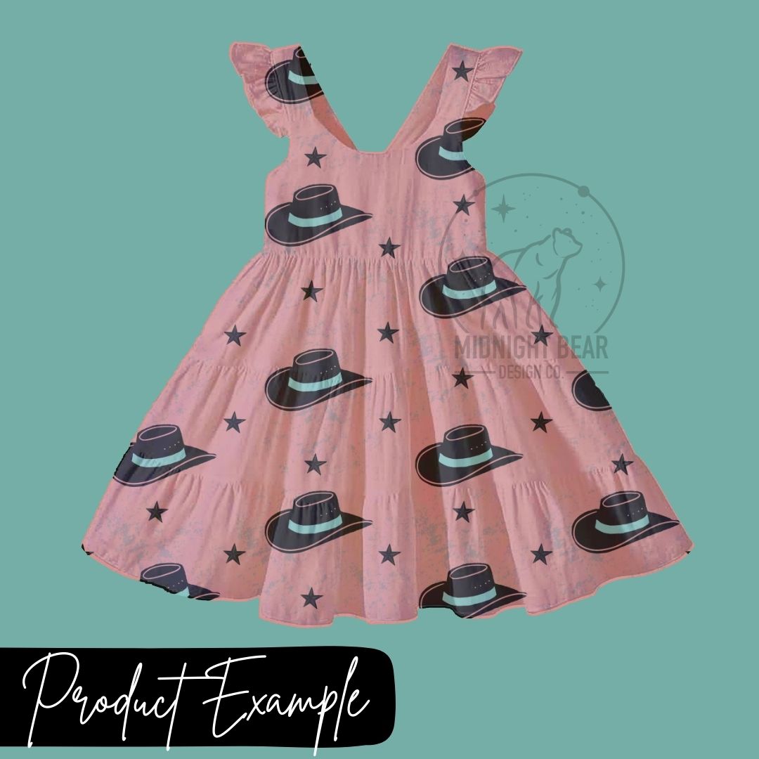 Hats and Stars in Pink Seamless Pattern Instant Digital Download