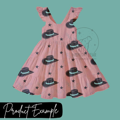 Hats and Stars in Pink Seamless Pattern Instant Digital Download