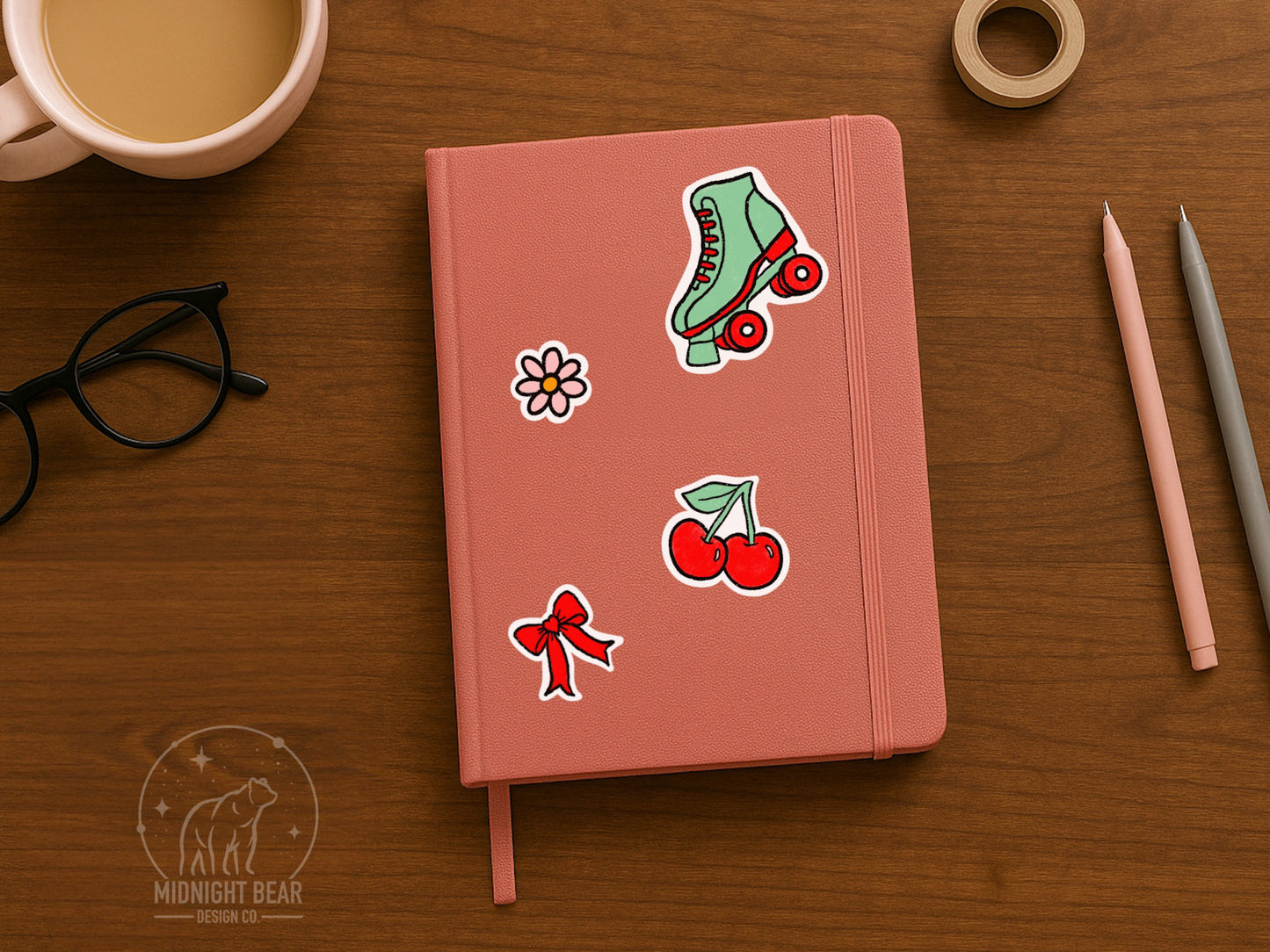 Cherry Bomb Summer Messy Coquette Printable Sticker Sheet, PNG Download