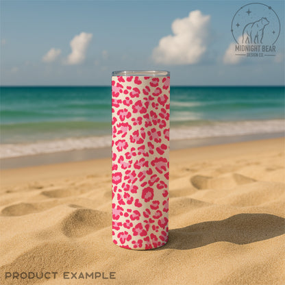 Pink Leopard Print Seamless Pattern | Hot Pink Animal Print Digital Paper, Bold Cheetah Fabric, Digital Scrapbook, Hand Drawn, PNG Download